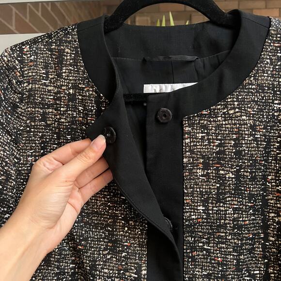 Max Mara Tweed Printed Blazer Jacket Size US 10 - Picture 4 of 7